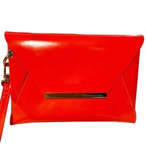 BCBG MaxAzria Bright/Neon Orange Envelope Wristlet
